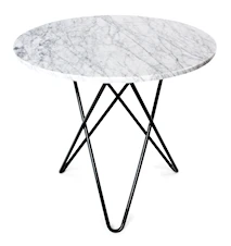 O Table Spisebord Svart/Hvit Marmor Ø100