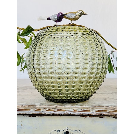 Hobnail Globe Vase 24 cm Olivegreen