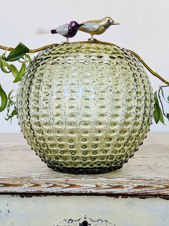 Hobnail Globe Vase 24 cm Olivegreen