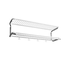 Classic L=700 mm vit/krom hatthylla dubbel omonterad