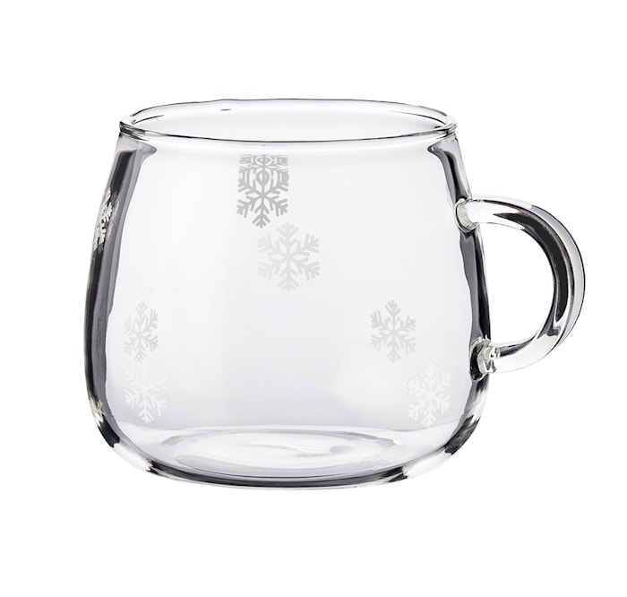Confezione da 4 tazze Fager in vetro con fiocchi di neve