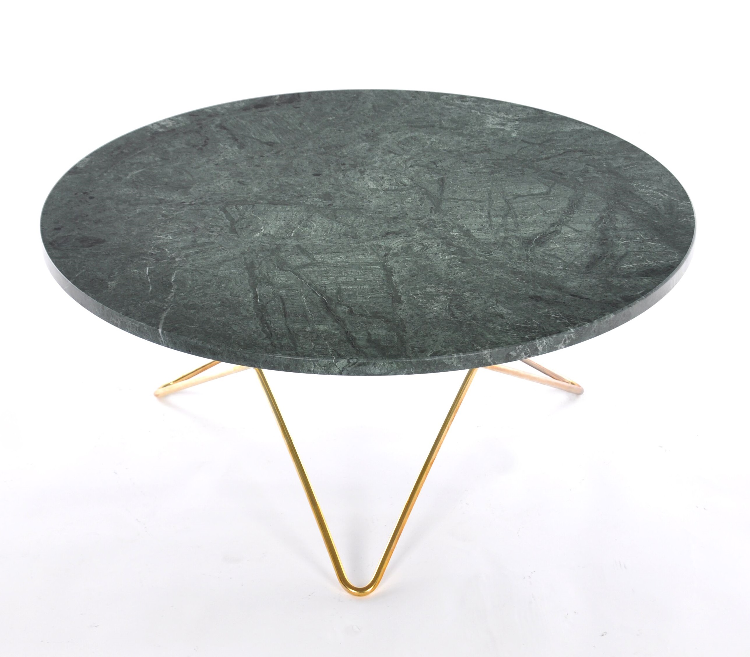 Kjøp Big O table spisebord Green indiobrass | KitchenTime Kjøp Big O Spisebord MessingSvart Marmor Ø120 | KitchenTime