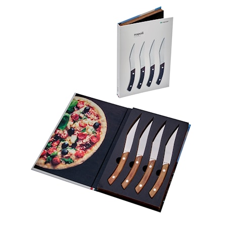Napoli Pizzaknivar 4- pack Mörkt trä