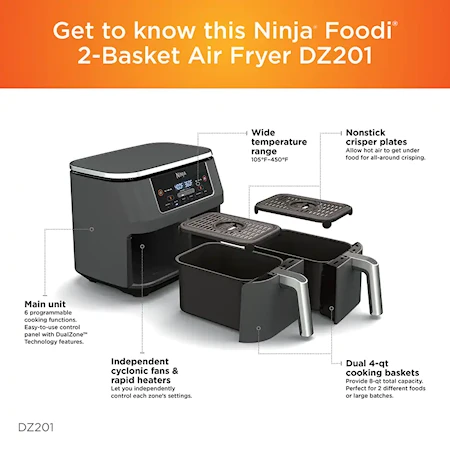 Ninja Air Fryer Dual Zone 7,6 l