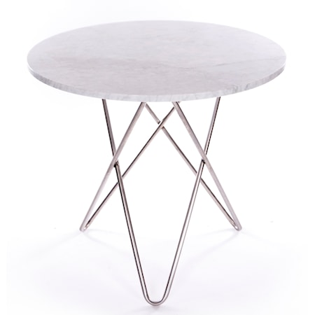 Dining O-table – Vit marmor krom underrede