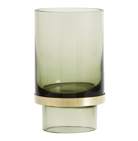 Candle Holder/Vase Glass - Transparent green