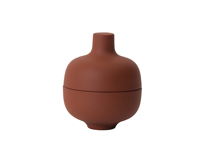 Sand Skål med Lock S Ø8,2 cm Stengods Terrakotta