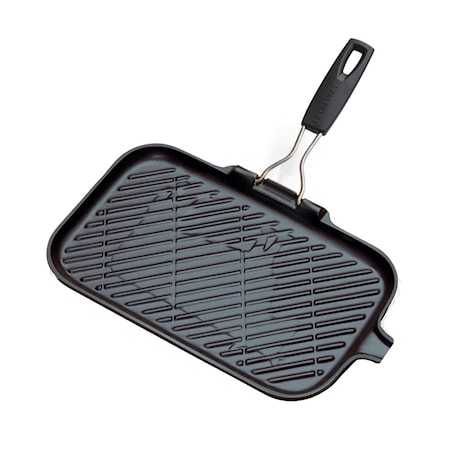 Rektangulär grillpanna m/ vikbart handtag 36×20 cm Cerise