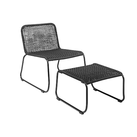 Loungestol Metal 77x73 cm - Sort