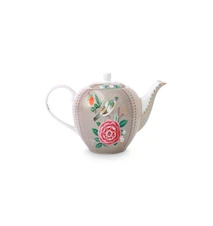 Tea Pot Large Blushing Birds Khaki 1.6ltr