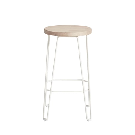 Move Barstol 65 Hvid/Natur Jern/Eg 65x35 cm