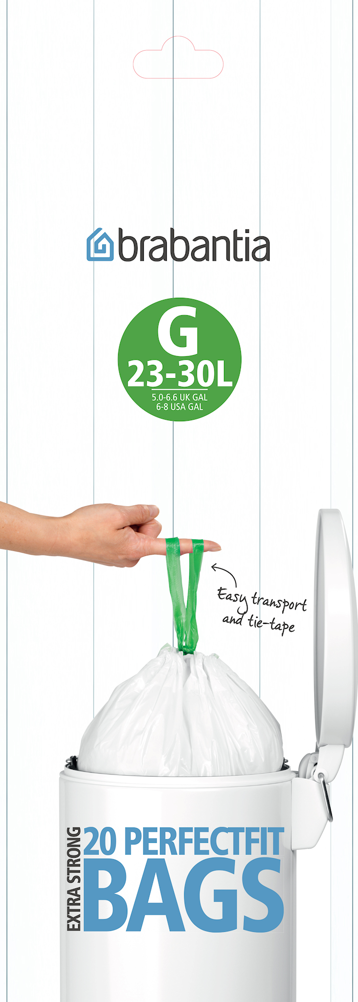 Søppelposer G, 23-30 Ltr (Dispenser Pakk med 40 poser) White