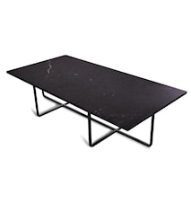 Ninety Table XL - Svart marmor/svartlakkert metallstomme H30 cm