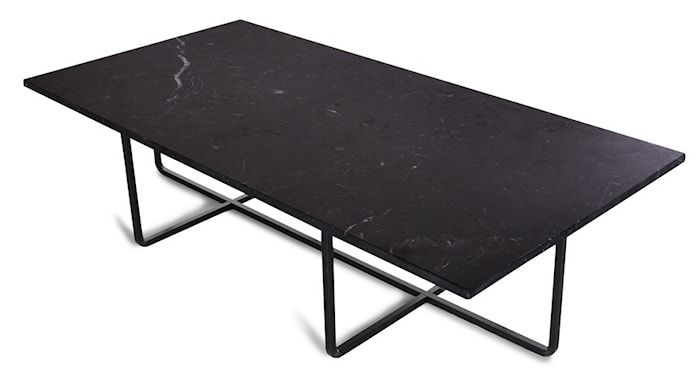 Ninety Table XL - Svart marmor/svartlackerad metallstomme H30 cm