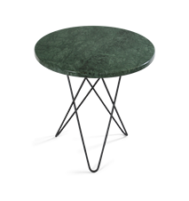 Tall Mini O Sidebord Grønn Marmor med Svart Ramme Ø50