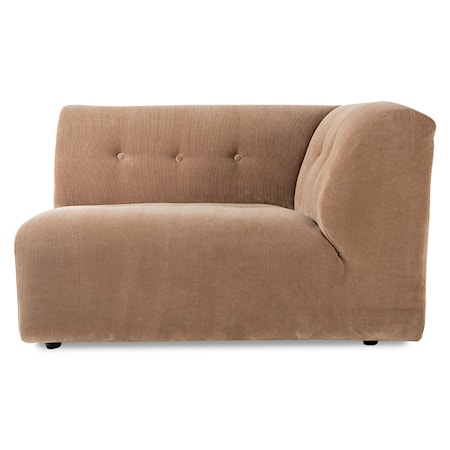Vint couch: Element högerdel 1,5-sits Corduroy rib Brun