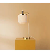 Fringe bordlampe Cream White