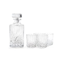 Whiskey Decanter with 4 Glasses