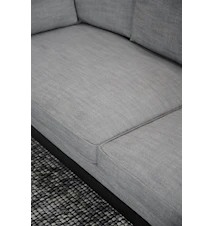 Shelton sofa grått trekk/svart ask/svart metall