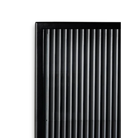 Haze Väggskåp Räfflat Glas Svart 35x60 cm