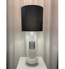 Vintage Bordslampa 100 cm Glas/Chintz Svart
