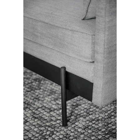 Shelton sofa grått trekk/svart ask/svart metall