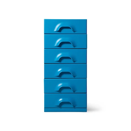 Chest of 6 drawers, bright blue