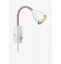 Ciro Vegglampe Flex 18 cm Hvit/Stål