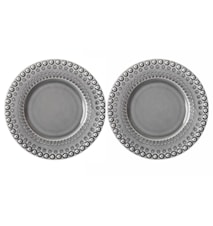 DAISY Jälkiruokalautanen Soft Grey 22 cm 2-pakkaus