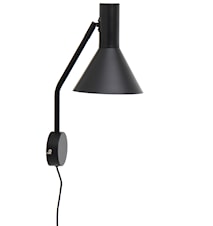 Lyss Vegglampe Matt Svart