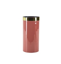 Vaso con bordo oro rosa 20x10 cm