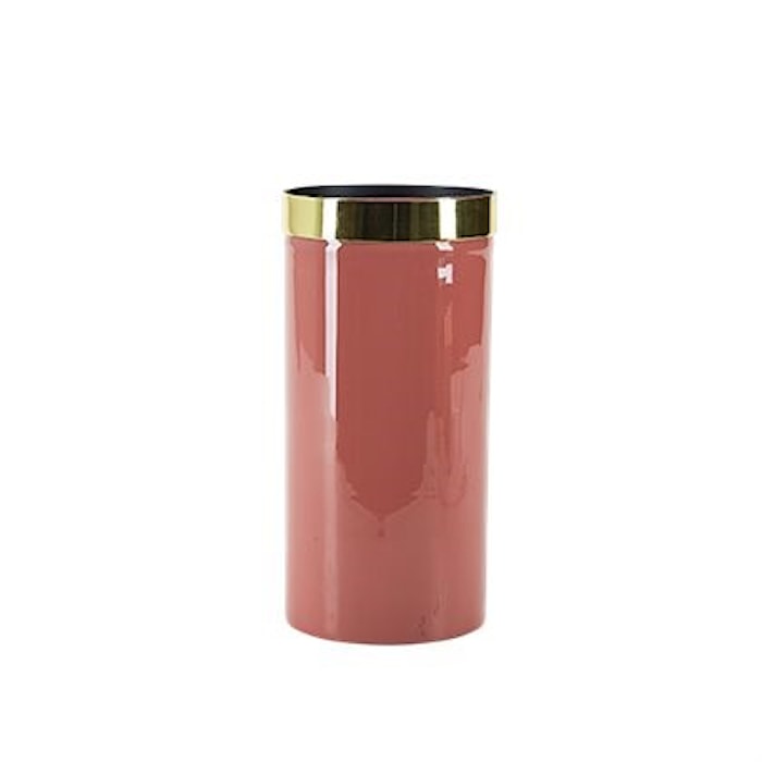 Vase with Golden Edge Pink 20x10 cm