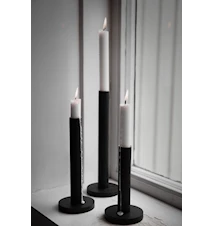 Candlestick Wood Black 25 cm