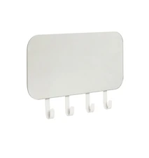 Spegel med 4 krokar Metall Vit