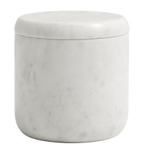 Jar w/lid, white marble