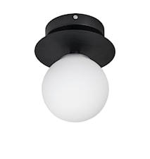 Art Deco Seinävalaisin/Plafondi 24 cm IP44 Musta/Valkoinen