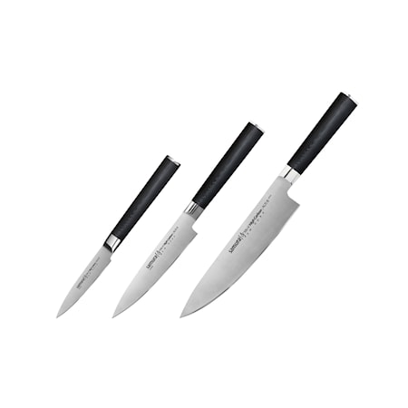 Knivset 3 delar: Kockkniv allkniv och skalkniv