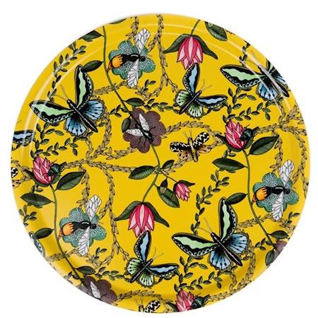 Nadja Wedin Design Bricka 46 cm Bugs & Butterflies Gul