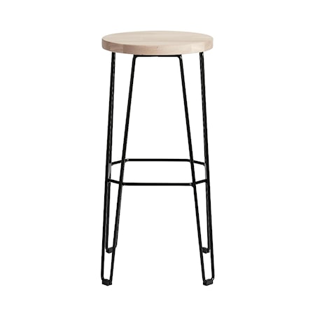 Move Barstol 75 Sort/Natur Jern/Eg 75x35 cm