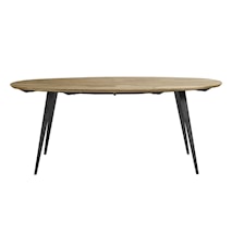 Oval Matbord Ljust Trä 200X100Cm