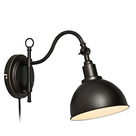 Eikelund Vegglampe Svart/Brun