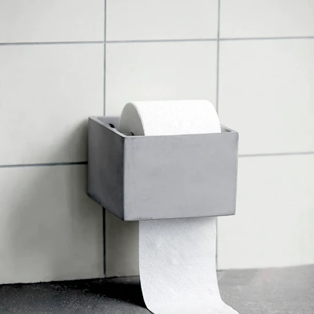 Toalettpappershållare 10x15 cm Cement Grå