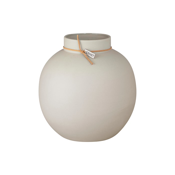 Vase Stoneware Round Beige 22 cm