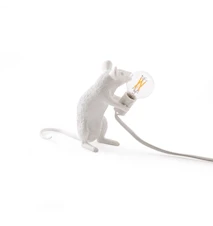 Mouse Lamp Sittandes Vit