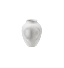 Vase geriffelt Weiß 12,5 cm