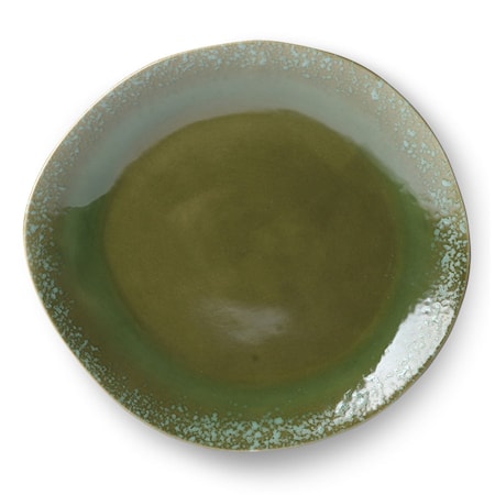 70's Dinner Plate in Ceramics Green 29 cm