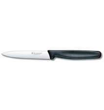 Couteau à légumes et à éplucher avec manche en nylon noir 10 cm