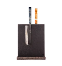 Knivblock Magnetisk Läder 24cm Svart