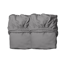 Laken til barneseng Organic 2 stk. Cool Grey