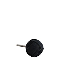 Knopfgriff aus Leder Ø 3,5 cm - Schwarz